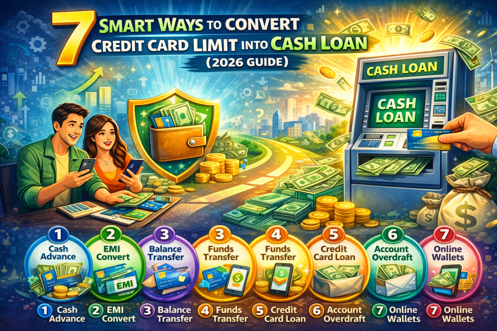 7 Smart Ways to Convert Credit Card Limit into Cash Loan (2026 Guide)